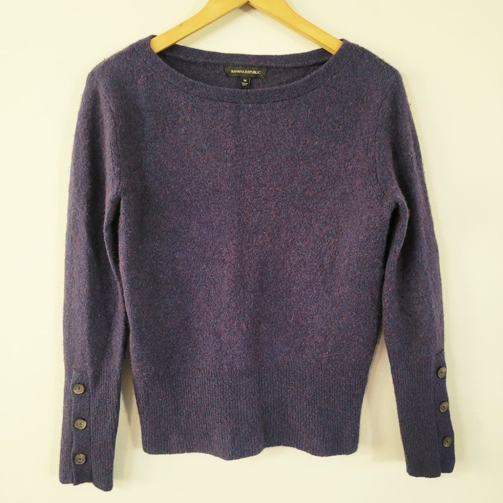 Banana Republic Cotton Merino wool Blend Boat Neck Pullover Sweater Women's M